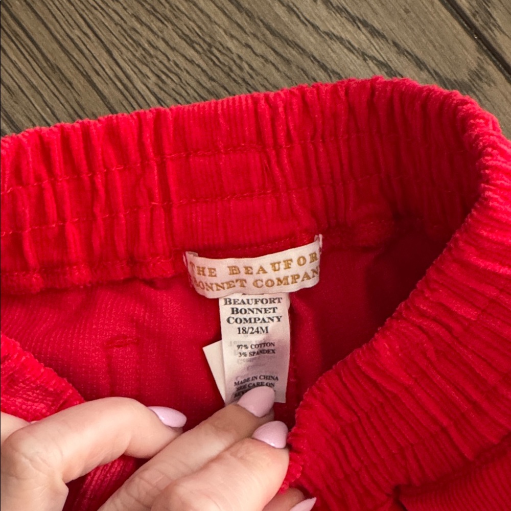 **NWOT** Beaufort Bonnet Sheffield Pants Corduroy Richmond Red - Picture 3 of 6